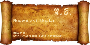 Medveczki Beáta névjegykártya