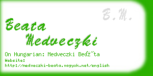 beata medveczki business card